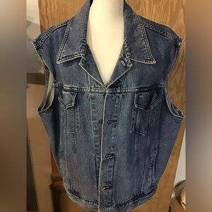 HARLEY DAVIDSON VINTAGE MENS JEAN VEST SZ XL ORIG OWNER EUC AUTHENTIC